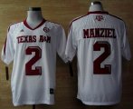 Addidas Texas A&M Aggies Johnny Manziel 2 Football Techfit NCAA Jerseys - White