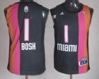 Miami Heat 1 Chris Bosh Black red NBA Split Jerseys