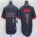 Nike Cincinnati Reds #7 Steer black majestic baseball jerseys -BD 03