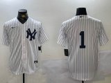 Nike New York Yankees #1 white Flexbase Authentic Collection Jersey