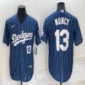 Nike Los Angeles Dodgers #13 Max Muncy blue throwback majestic baseball Jersey 02