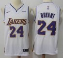 Nike Los Angeles Lakers #24 Kobe Bryant white basketball jersey