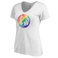 Women's White Dallas Mavericks Fanatics Branded Team Pride V-Neck T-Shirt