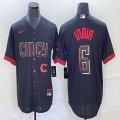 Nike Cincinnati Reds #6 Jonathan India black majestic baseball jerseys Joint name-BD 04