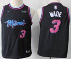 Youth Nike Miami Heat #3 Dwyane Wade black nba basketball jerseys--S8