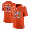 Custom Clemson Tigers #79 Isaiah Battle orange fashion college football jersey