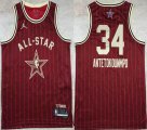 2024 NBA All Star jerseys #34 Antetokounmpo red basketball jerseys Hot press font