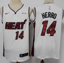 Nike Miami Heat #14 Tyler Herro white nba basketball jersey- S8