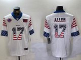 Nike Buffalo Bills #17 Josh Allen white USA flag Color Rush Limited Jersey 01