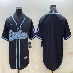 Nike Carolina Panthers blank black baseball jerseys Joint name-BD