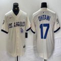 Nike Los Angeles Dodgers #17 Shohei Ohtani beige fashion MLB baseball Jersey 10