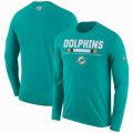 Men's Miami Dolphins Nike Aqua Sideline Legend Staff Performance Long Sleeve T-Shirt