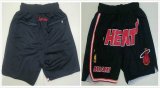 Miami Heat black NBA shorts with pocket