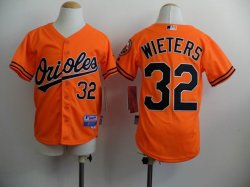 kids Baltimore Orioles #32 Matt Wieters Orange MLB Jerseys