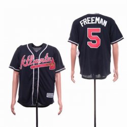 Atlanta Braves #5 Freddie Freeman dark blue majestic baseball Jerseys