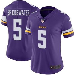 Women Nike Dallas Vikings #5 Teddy Bridgewater Purple Color Rush Limited Jersey