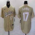 Nike Los Angeles Dodgers #17 Shohei Ohtani beige fashion MLB baseball Jersey 22