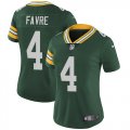 Women Green Bay Packers #4 Brett Favre Nike Green Color Rush Limited Jersey