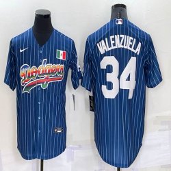 Nike Los Angeles Dodgers 34 Fernando Valenzuela blue majestic mlb jersey 05