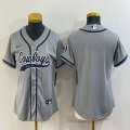 Youth Nike Dallas Cowboys blank gray baseball jerseys Joint name-BD