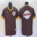 Nike San Diego Padres blank brown majestic baseball jerseys big logo 01