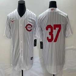 Nike Cincinnati Reds #37 Tyler Stephenson white throwback majestic baseball jerseys-BD