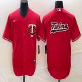 Nike Minnesota Twins blank red majestic baseball MLB jerseys big logo 01