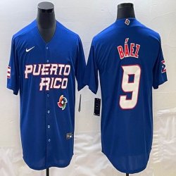 Puerto Rico #9 Baseball Javier Báez blue 2023 World Baseball Classic Replica Player Jersey 08