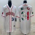 2023 World Cup Mexico #34 Fernando Valenzuela white majestic baseball jerseys