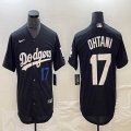 Los Angeles Dodgers #17 Shohei Ohtani Nike black majestic baseball Jersey 01