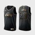 Nike Los Angeles Lakers #23 LeBron James black gold basketball jersey Honor Edition-XD