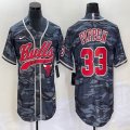 Nike Chicago Bulls 33 Scottie Pippen gray camo basketball jerseys Joint name-BD