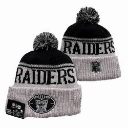 2024 Las Vegas Raiders gray black NFL Sports Cuffed Knit Hats 01