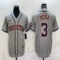 Nike Houston #3 Jeremy Pena gray majestic baseball jerseys-BD