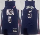 United States Team #5 Anthony Edwards Nike dark blue Swingman Player Jerseys