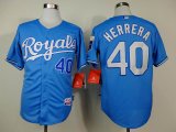 Kansas Royals 40# Kelvin Herrera Blue mlb jersey