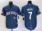 2023 World Cup Mexico #7 Julio Urias blue majestic baseball jerseys 53