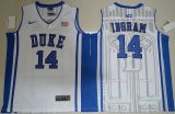 Duke Blue Devils Brandon Ingram 14 V Neck College Basketball Elite Jersey - White