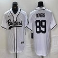 Nike Las Vegas Raiders #89 Brock Bowers white baseball jerseys Joint Name