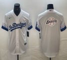 Nike Los Angeles Dodgers blank white game majestic baseball jerseys 02