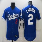 Nike Los Angeles Dodgers #2 Lasorda Blue Flexbase Authentic Collection Jersey-BD