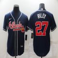 Nike Atlanta Braves #27 Austin Riley blue majestic baseball Jerseys