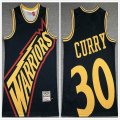 Golden State Warriors #30 Stephen Curry black throwback nba jerseys-XD