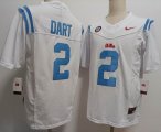 Ole Miss Rebels #2 Jaxson Dart White bluecollege football jerseys-XST