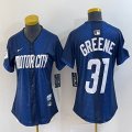 Women Nike Detroit Tigers #31 Riley Greene blue Majestic baseball jerseys city version