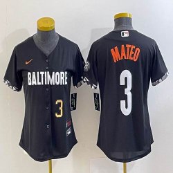 Women Nike Baltimore Orioles #3 Jorge Mateo black majestic baseball jersey city version-BD 03