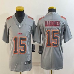 Youth Nike Kansas City Chiefs #15 Patrick Mahomes gray color rush limited jerseys