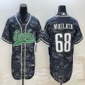 Philadelphia Eagles #68 Jordan Mailata gray camo baseball jerseys Joint name-BD