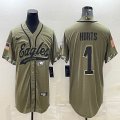 Nike Eagles #1 Jalen Hurts Salute To Service Limited Jersey Joint name-BD