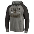 Men's Vegas Golden Knights Fanatics Branded Ash Timeless Collection Antique Stack Tri-Blend Raglan Pullover Hoodie